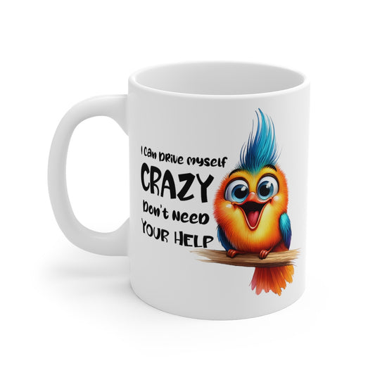 Mug Oiseau Crazy fou Idée cadeau anniversaire humour drôle amusant pour enfant et adulte