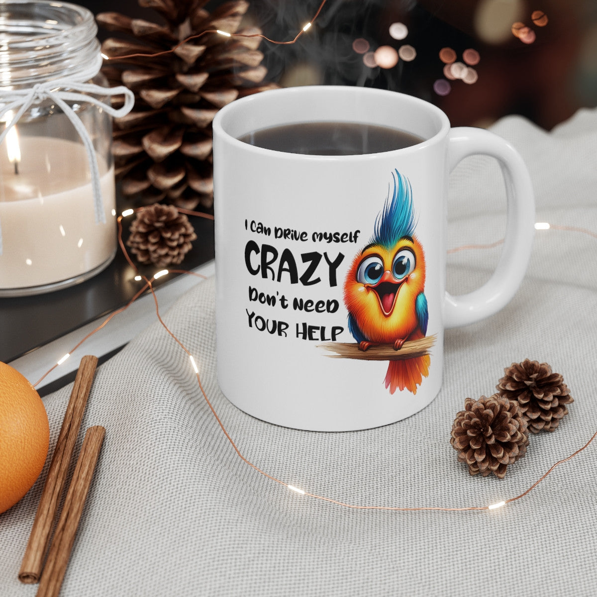 Mug Oiseau Crazy fou Idée cadeau anniversaire humour drôle amusant pour enfant et adulte
