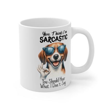 Mug Chien Sarcastic lunette de soleil Idée cadeau anniversaire humour drôle amusant pour enfant et adulte