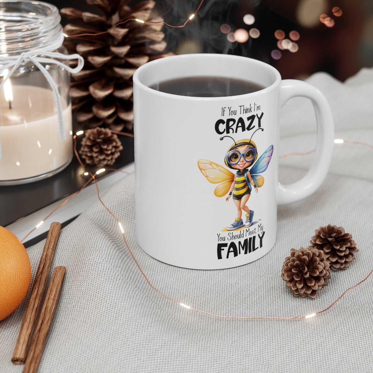 Mug Abeille Crazy Idée cadeau anniversaire humour drôle amusant pour enfant et adulte