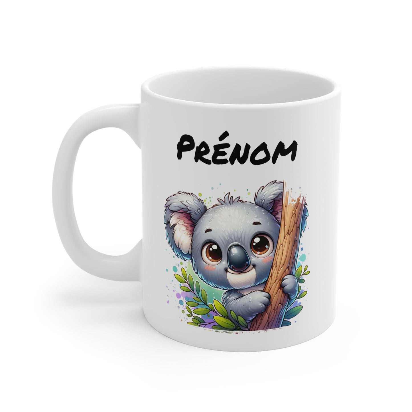 Tasse Personnalisable Koala Mignon – Mug Prénom Animal Australien – Cadeau Original 325ml