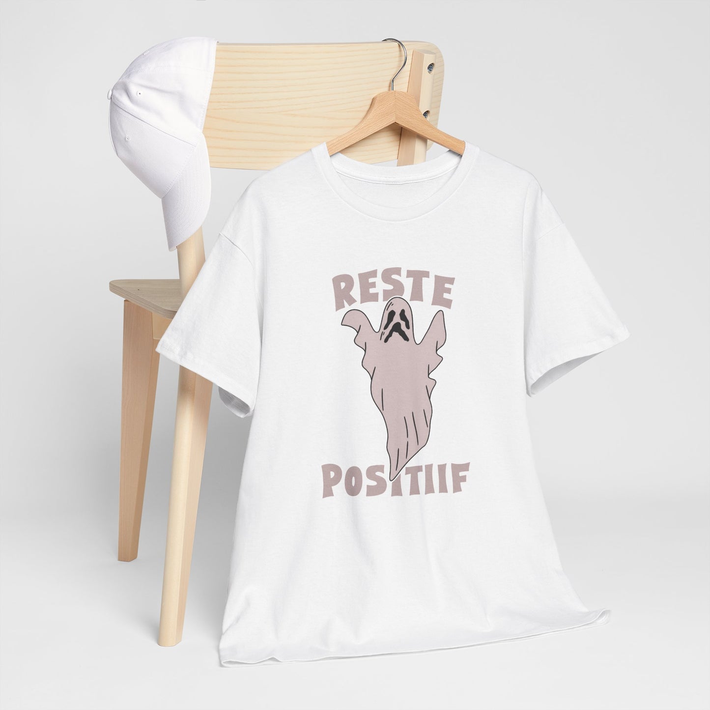 T-Shirt Halloween Homme et Femme – Fantôme Humour Positif – Cadeau Original Amoureux Halloween