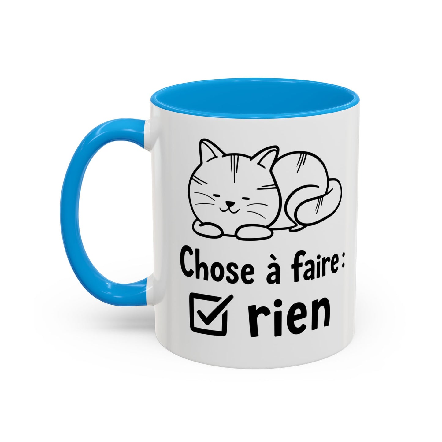 Tasse Chat Homme et Femme – Choisir de Ne Rien Faire – Mug Humour Chat Paresseux – Cadeau Original pour Amoureux des Chats – 325 ml