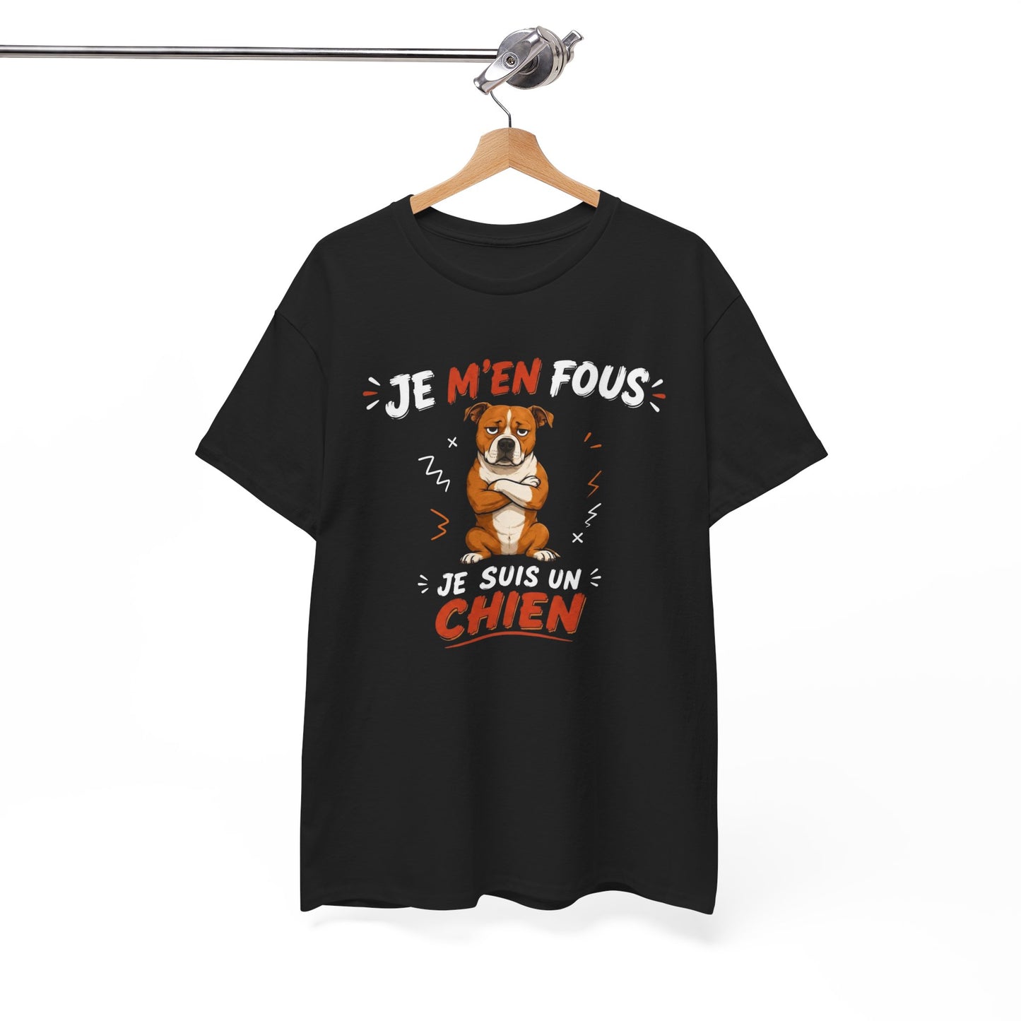 Tee-Shirt Je M’en Fous Je Suis Un Chien – Chien Drôle Humoristique – Cadeau Homme Femme Amoureux des Chiens