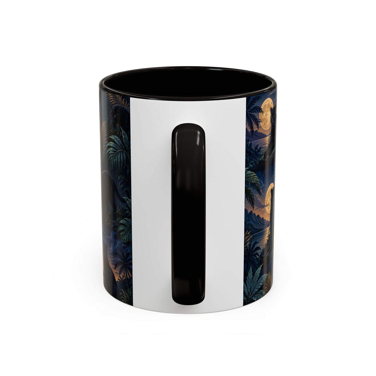 Tasse Panthère Noire Jungle Tropicale – Mug Animal Sauvage et Lune – Design Mystique Nocturne – Céramique 325ml