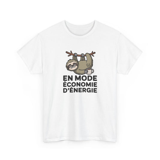 T-Shirt Humour En Mode Économie d’Énergie – Tee Shirt Drôle Paresseux Fatigue Lenteur Café Travail Sarcastique Cadeau Homme Femme
