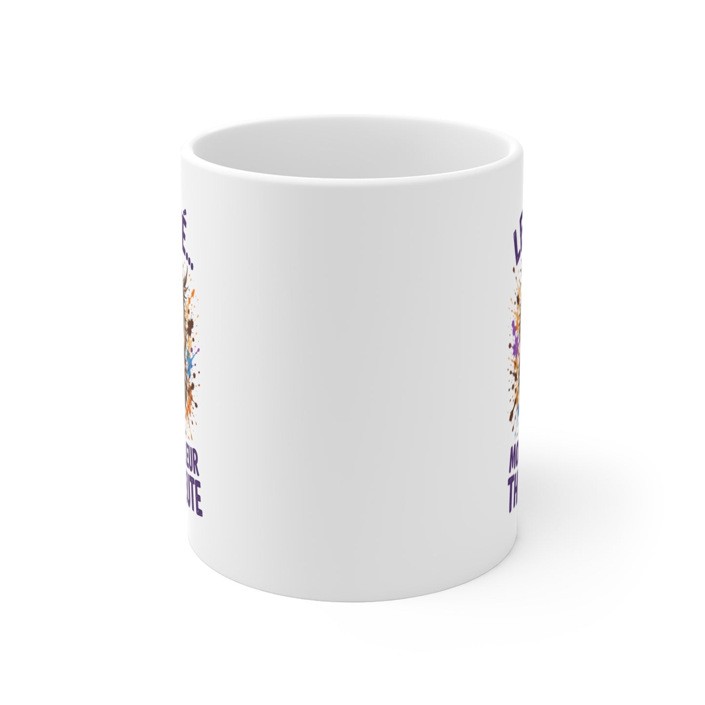 Tasse Le Café Mon Meilleur Thérapeute – Mug Humour Chouette – Cadeau Drôle Homme Femme 325 ml