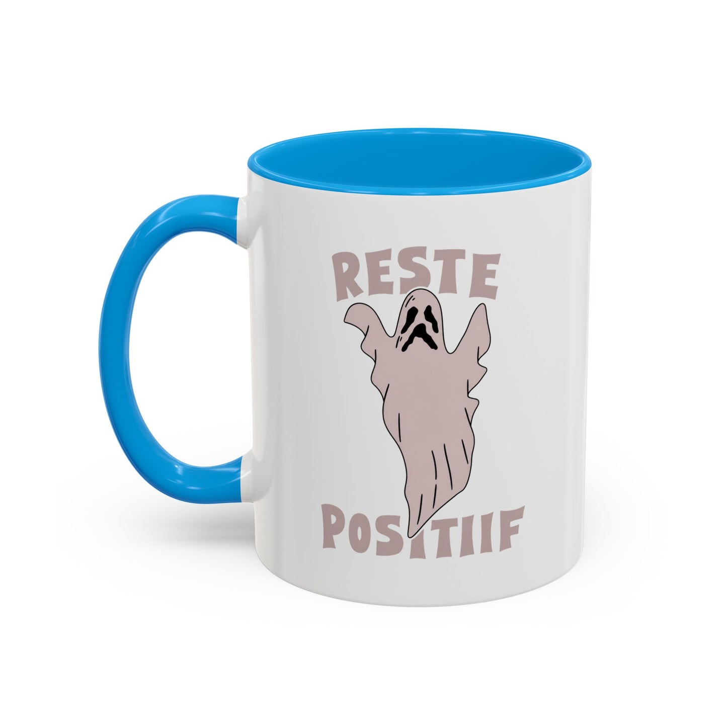 Mug Fantôme Humour – Tasse Halloween Positive – Cadeau Original Homme et Femme, Esprit Drôle Surnaturel Noir Bleu Rouge