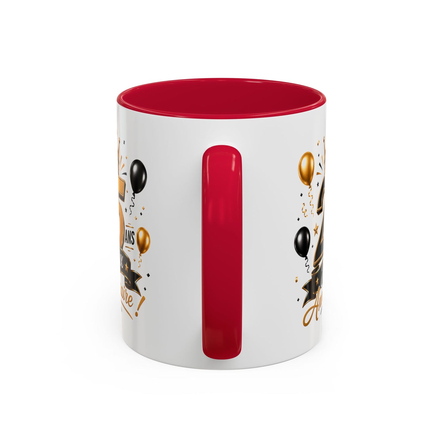 Mug Joyeux 25 Ans – Tasse Anniversaire 25 Ans – Cadeau Original pour Femme Homme – Idée Cadeau 25e Anniversaire Noir Bleu Rouge