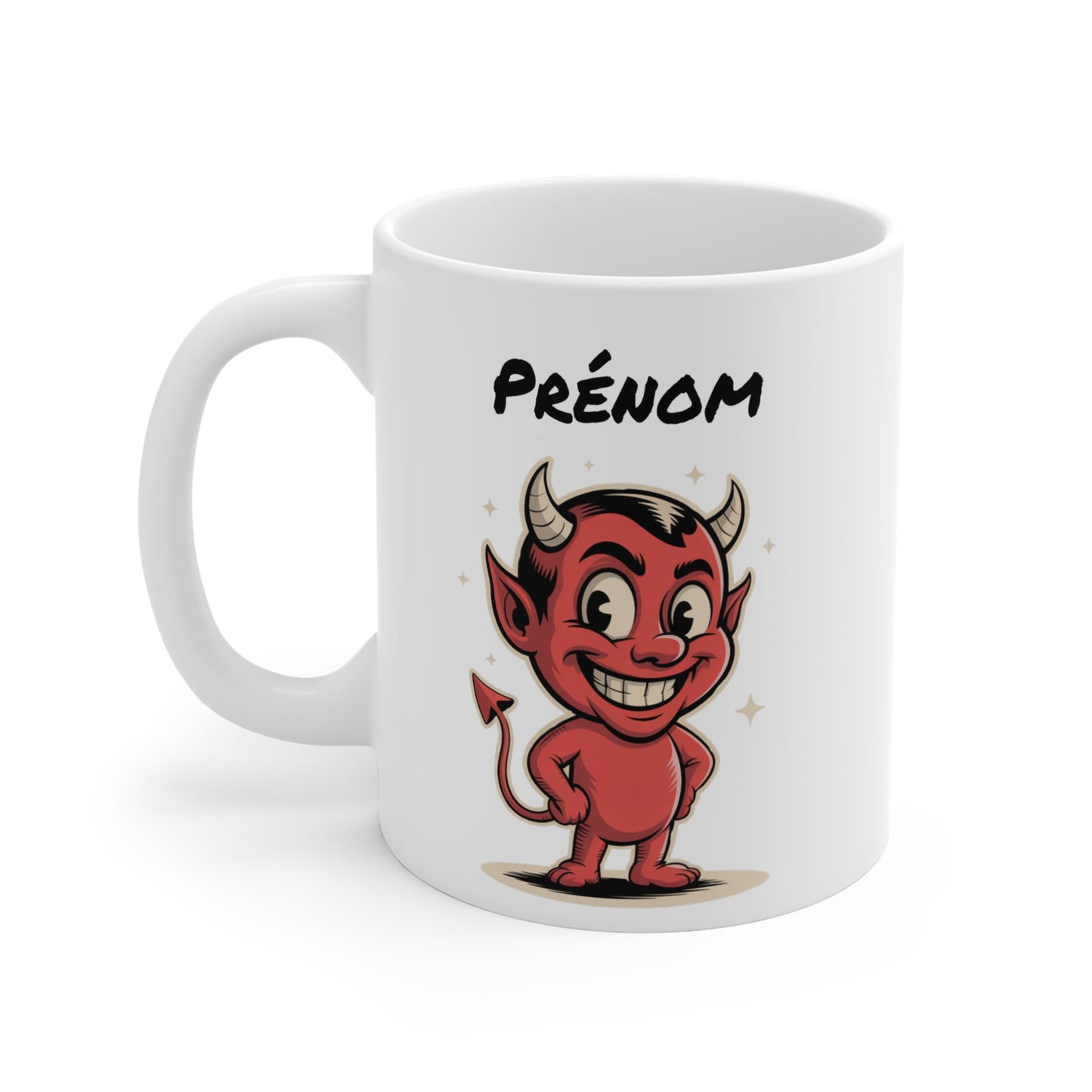 Tasse Personnalisable Petit Diable Rouge – Mug Humour Vintage Cartoon – Cadeau Drôle Original 325ml