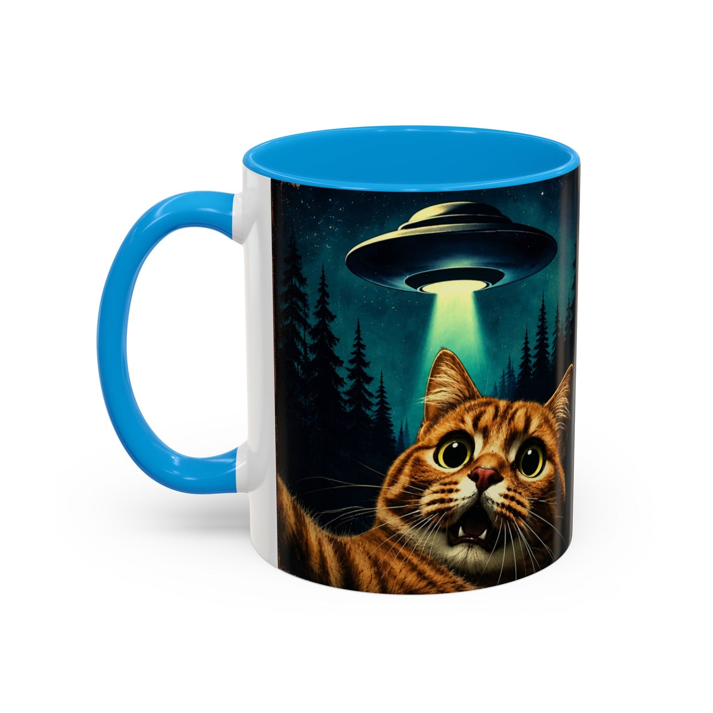 Tasse Chat Extraterrestre – Mug OVNI Vintage Humour – Cadeau Science Fiction Homme Femme 325ml