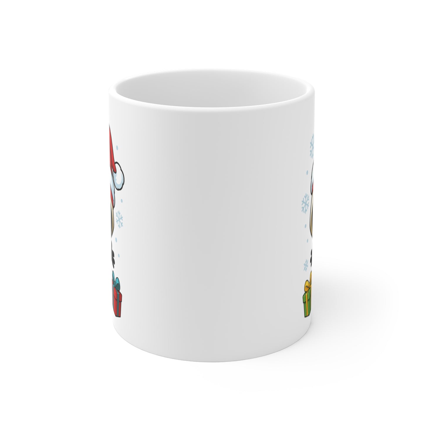 Mug Céramique Calimero Noël – Tasse Festive Flocons et Cadeaux 325ml – Cadeau Original Hiver Café Chocolat
