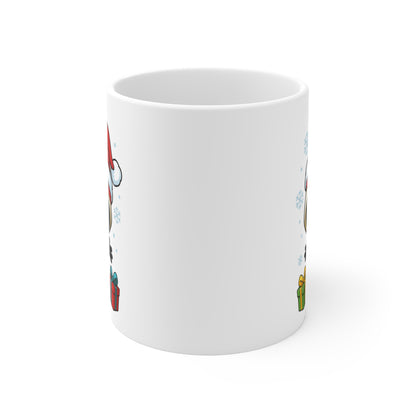 Mug Céramique Calimero Noël – Tasse Festive Flocons et Cadeaux 325ml – Cadeau Original Hiver Café Chocolat