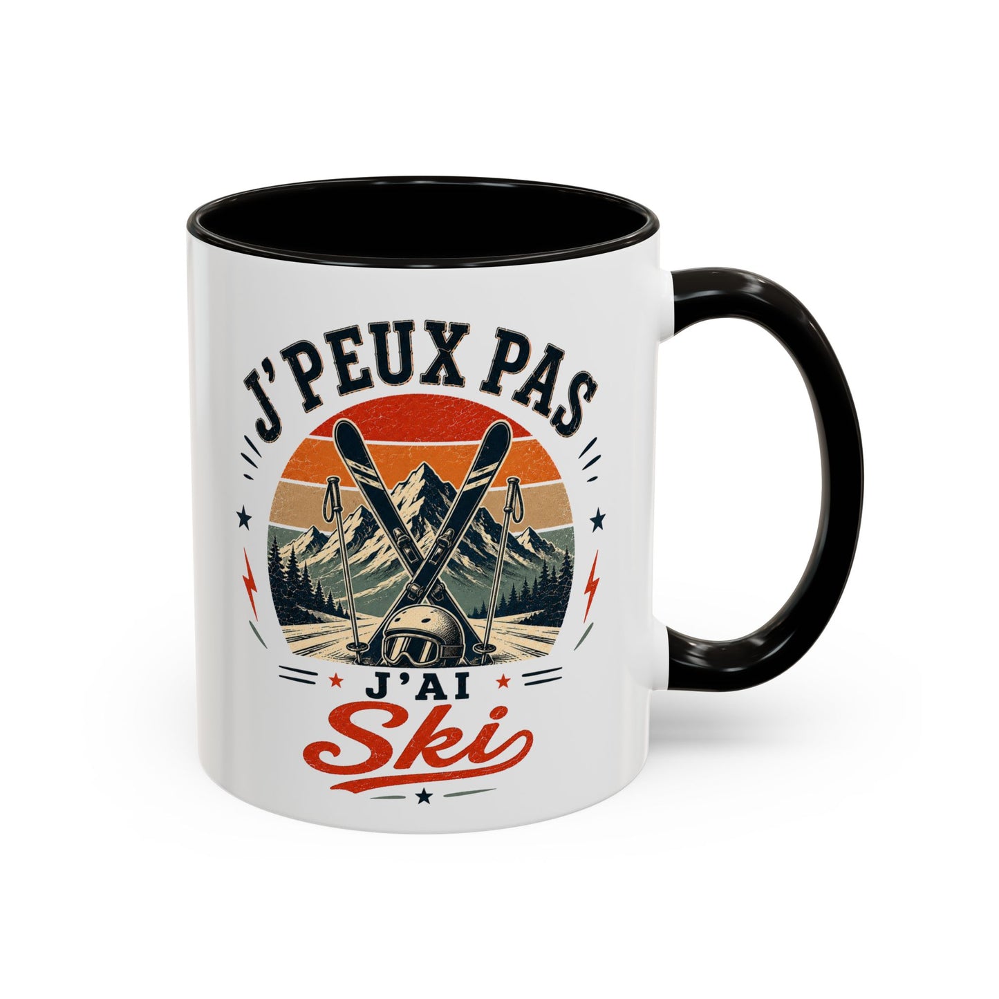 Tasse J’Peux Pas J’Ai Ski – Mug Ski Vintage Humoristique – Cadeau Skieur Homme Femme 325ml