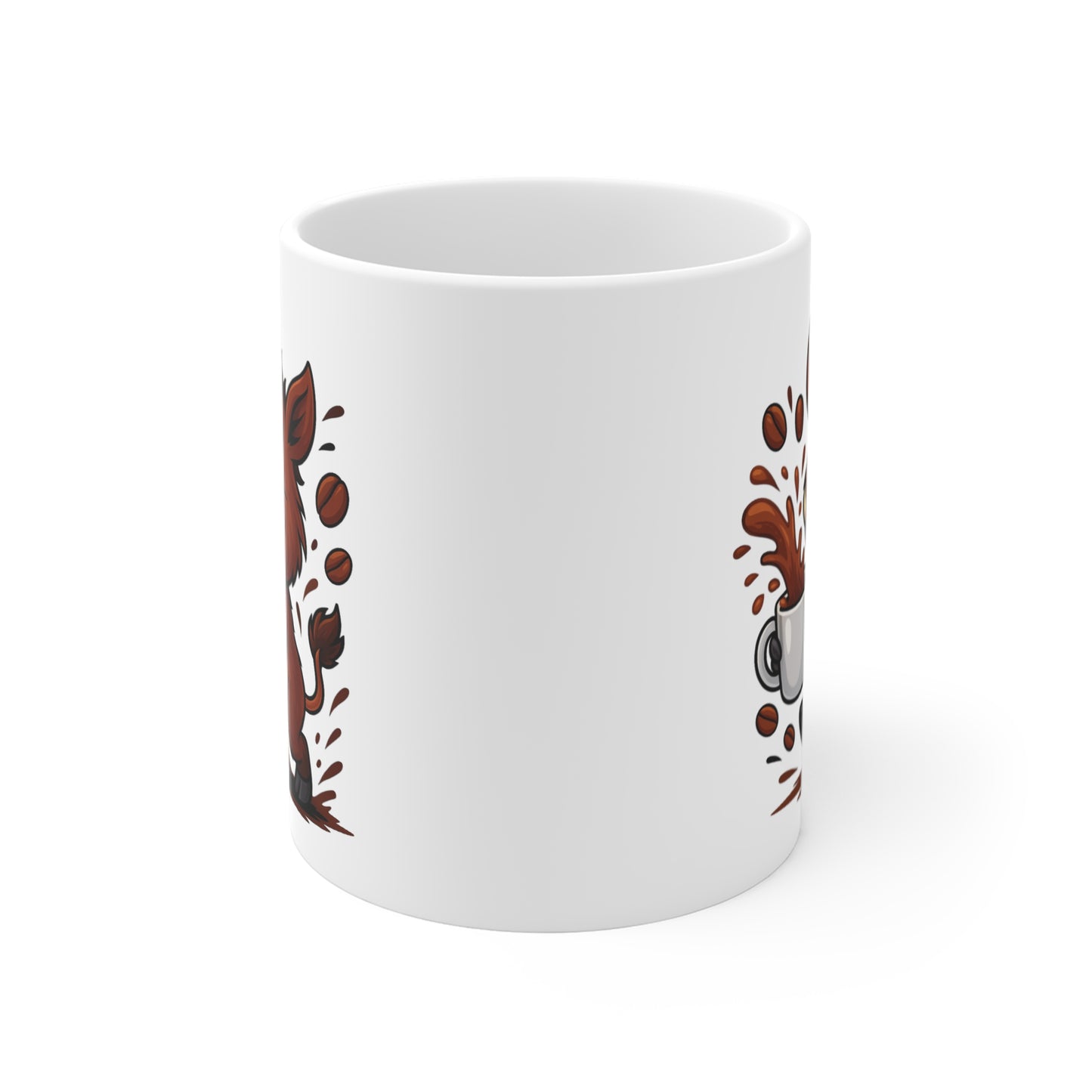 Mug Sanglier Mignon – Tasse Cartoon en Céramique 325ml – Animal de la Forêt et Café