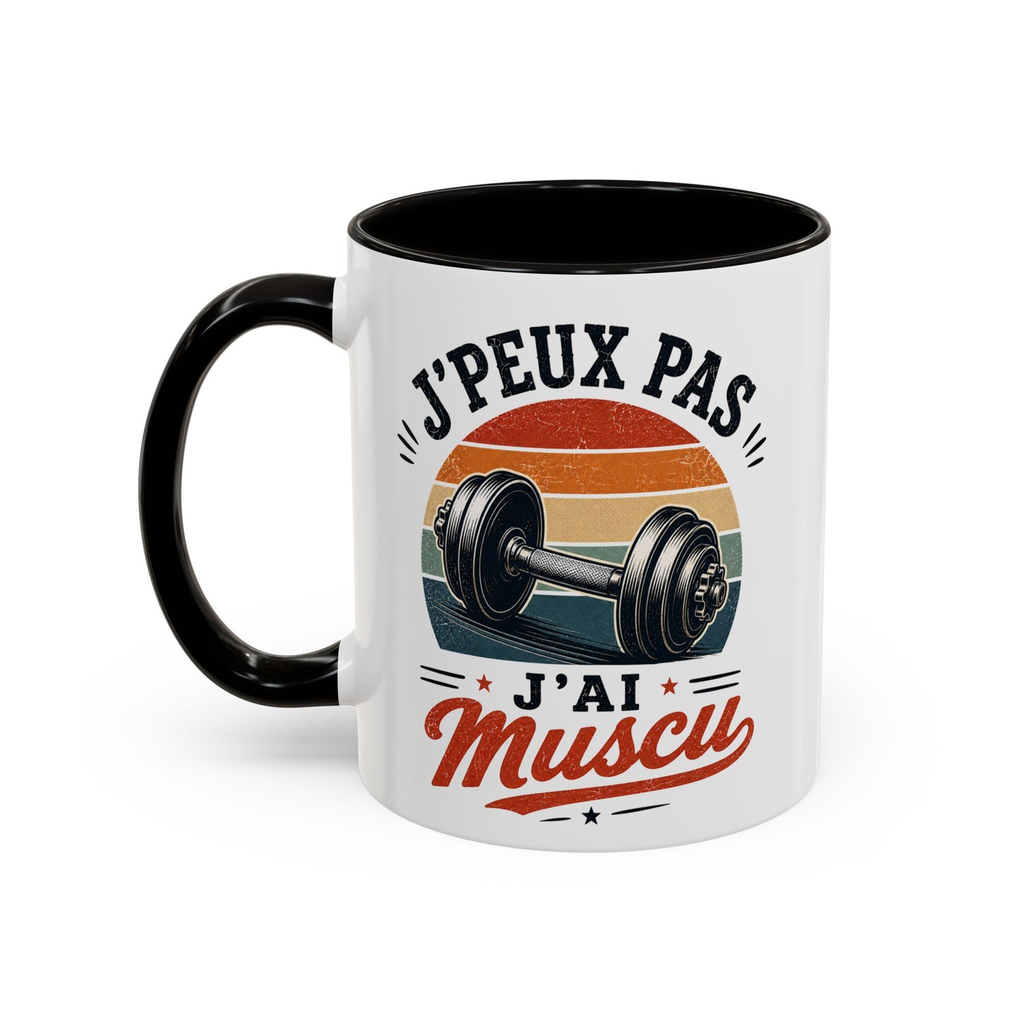 Tasse J’Peux Pas J’Ai Muscu – Mug Fitness Vintage Humoristique – Cadeau Musculation Homme Femme 325ml