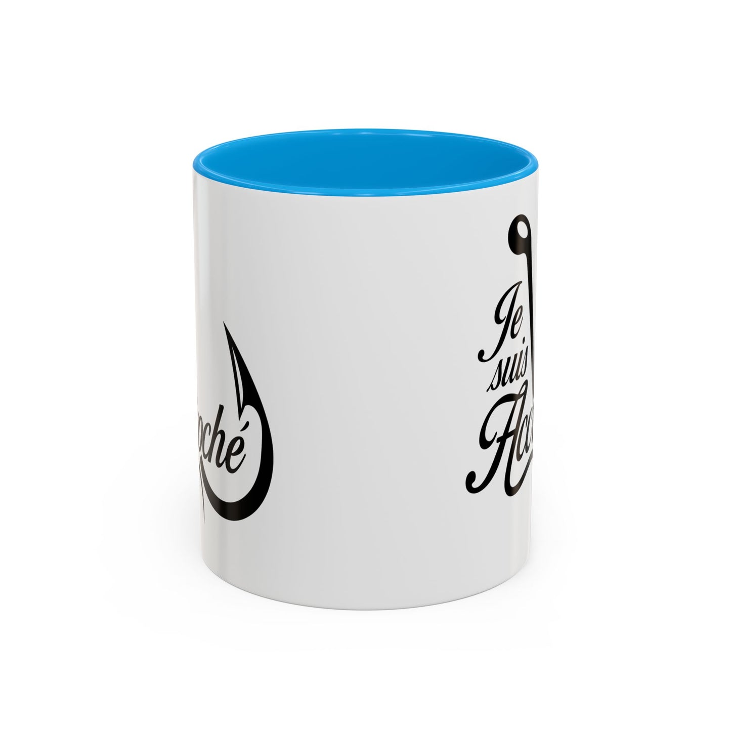 Mug Pêche Humoristique – Tasse Passion Pêcheur – Cadeau Homme Amateur de Poissons, Lac et Rivière – 325 ml Noir Bleu Rouge