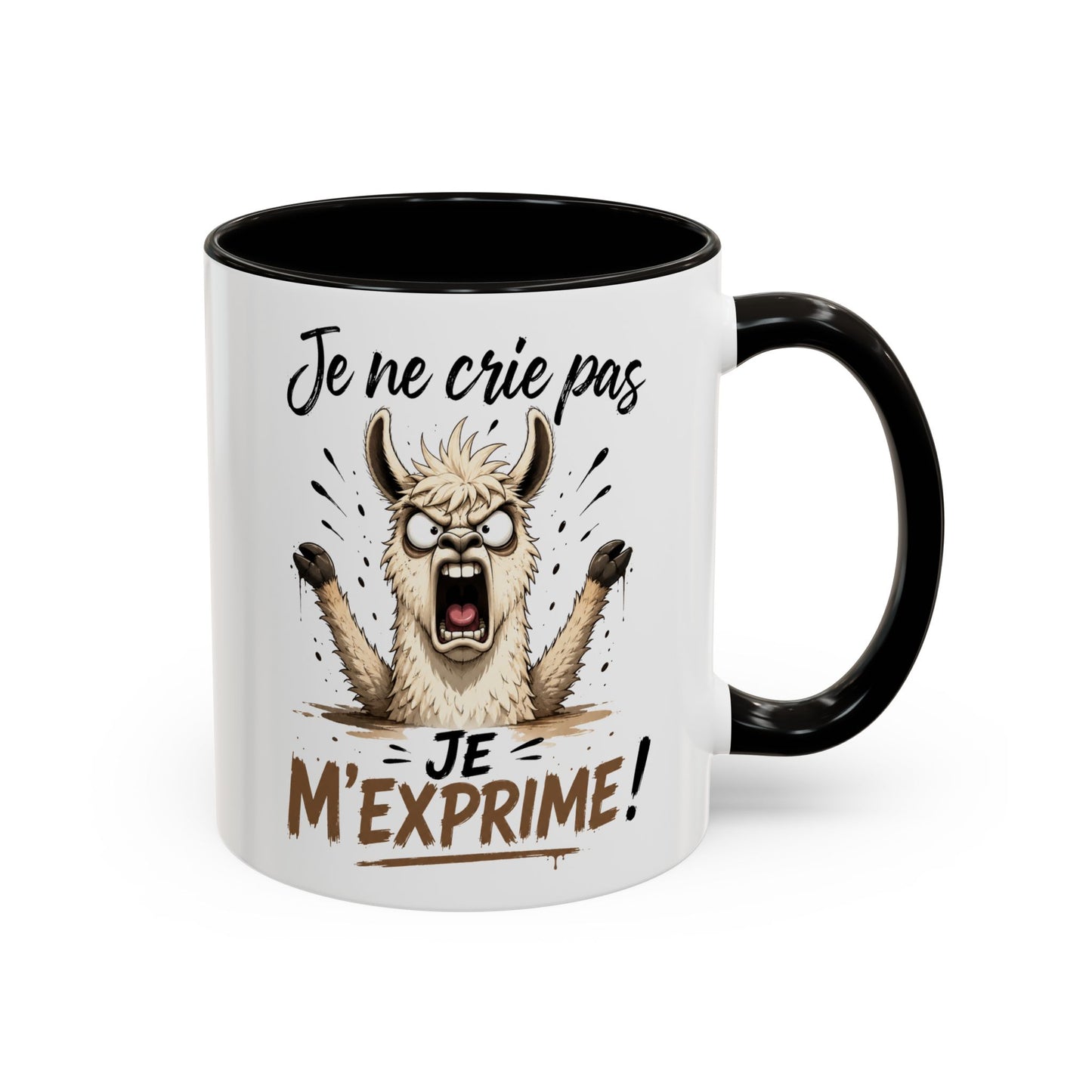 Tasse Lama Humoristique – Je Ne Crie Pas Je M’Exprime – Mug Drôle Lama Énervé 325ml
