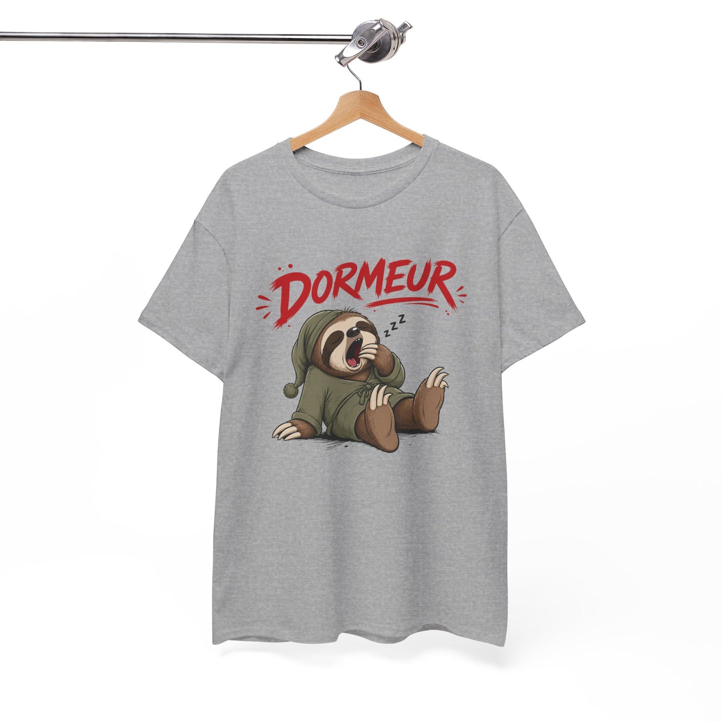 Tee-Shirt Dormeur – Paresseux Fatigué Humoristique – Cadeau Homme Adulte Amateur de Siestes