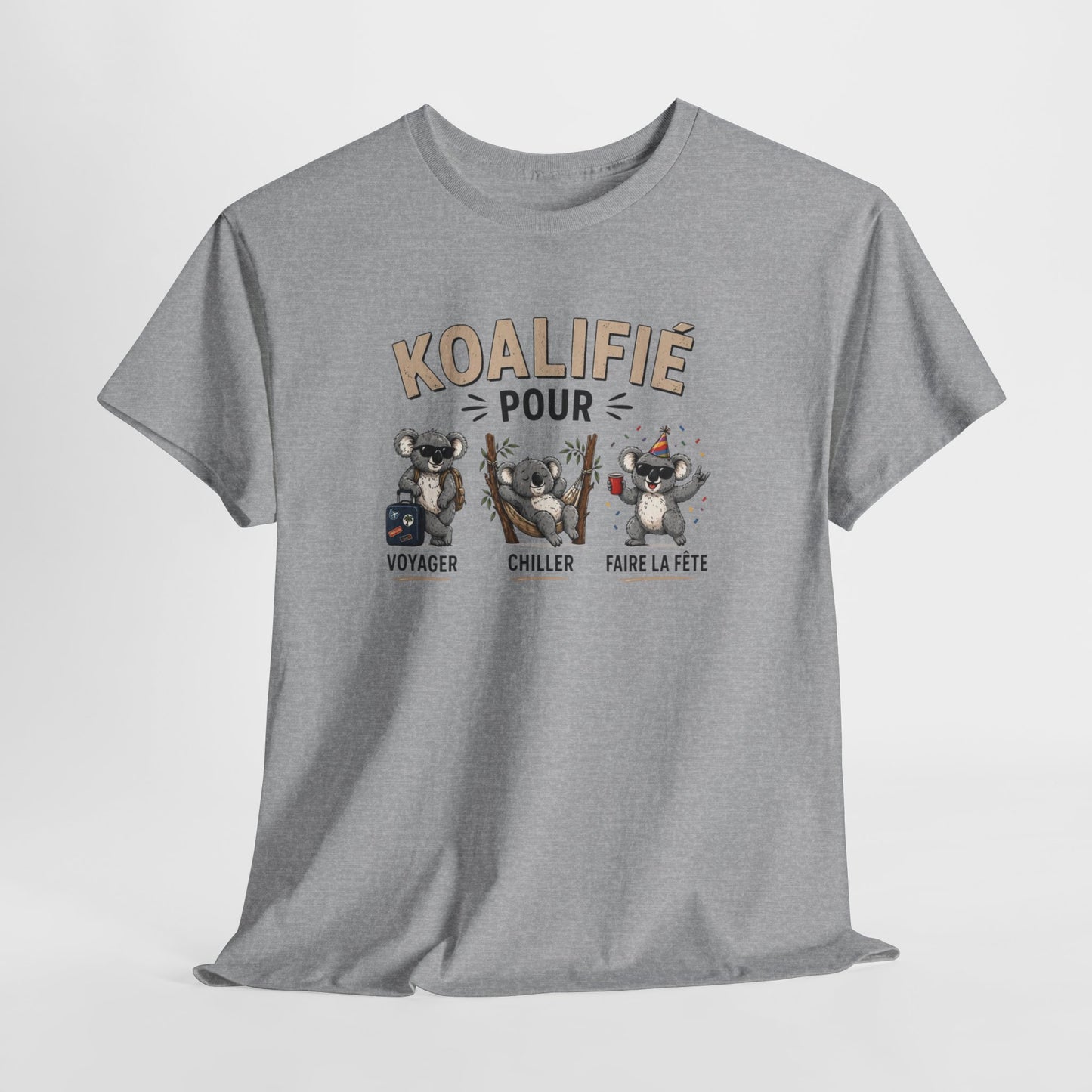 T-Shirt Koalifié Pour Voyager Chiller Faire La Fête – Tee Shirt Humour Vacances Koala Cool – Cadeau Original Homme Femme Été