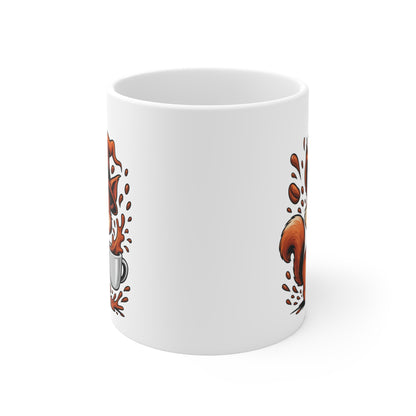 Tasse Écureuil Sorcière Halloween – Mug Céramique Café 325ml – Cadeau Fantaisie Original