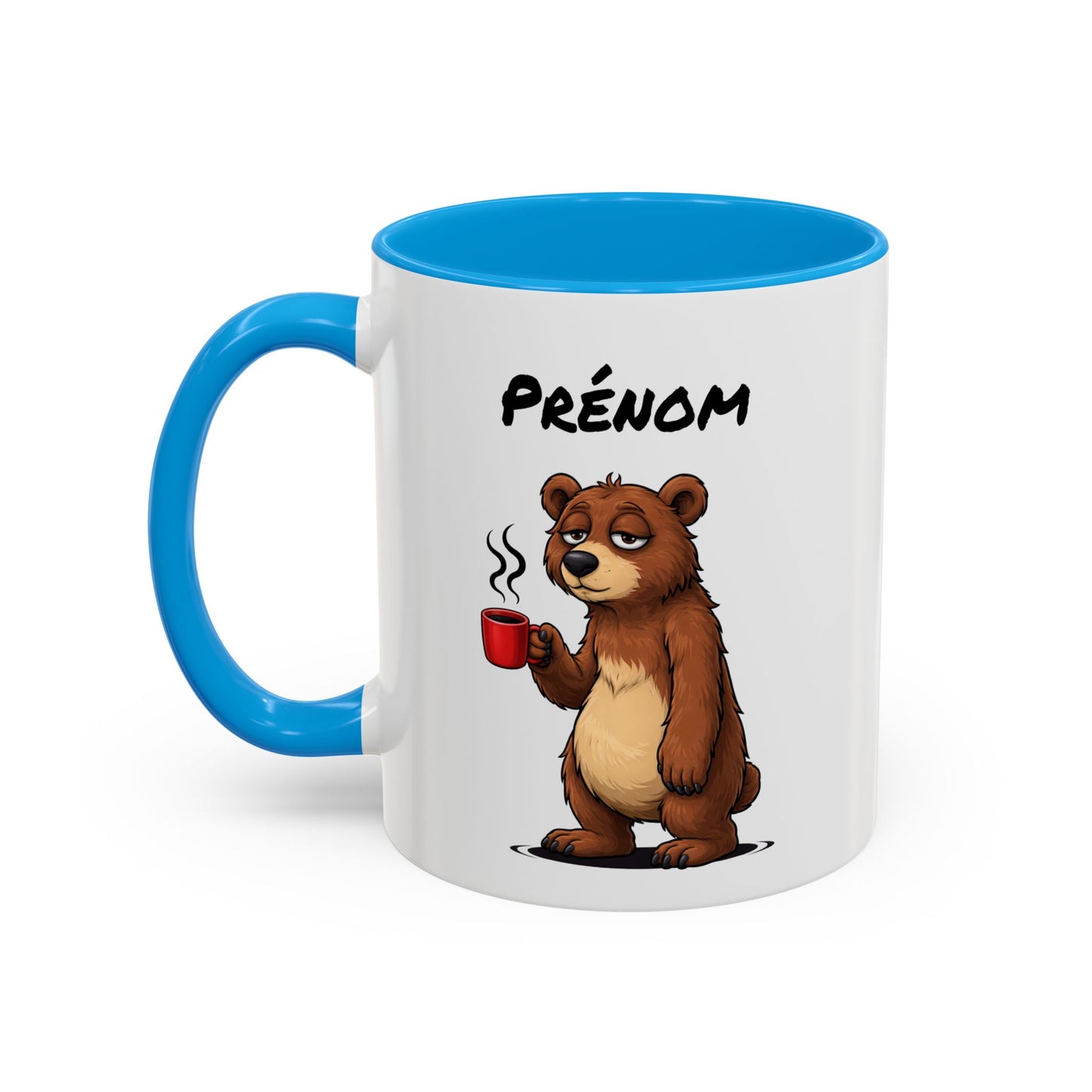 Tasse Ours Fatigué avec Café – Mug Animal Mignon et Humour – Illustration Cartoon 325ml