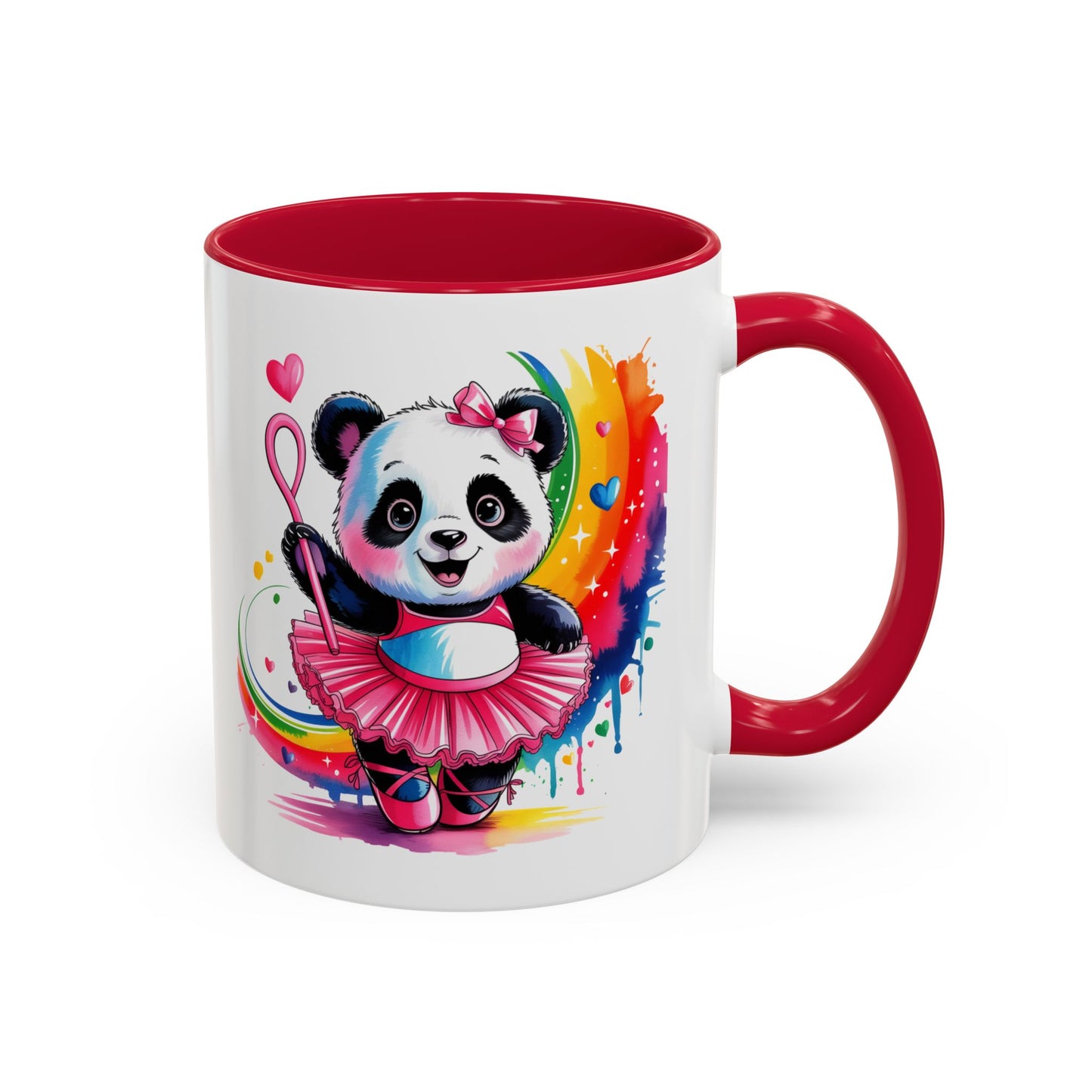 Mug Panda Danseuse Ballet – Tasse Kawaii avec Tutu Rose et Arc-en-ciel – Cadeau Original 325ml
