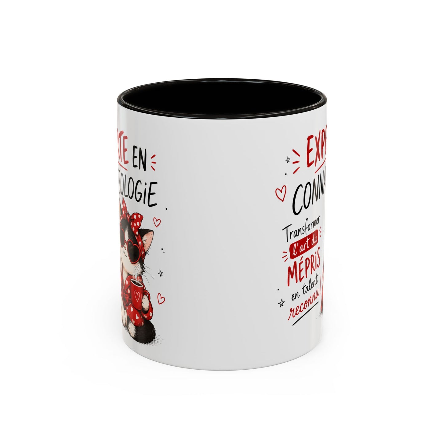 Tasse Experte en Connassologie – Mug Chat Humour Sarcastique – Cadeau Femme Drôle 325ml
