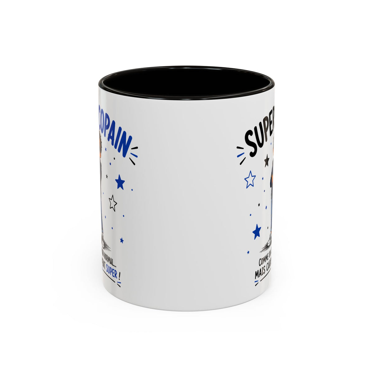 Mug Super Copain – Tasse Cadeau Originale pour un Ami – Idée Cadeau Anniversaire Noël Homme noir bleu rouge
