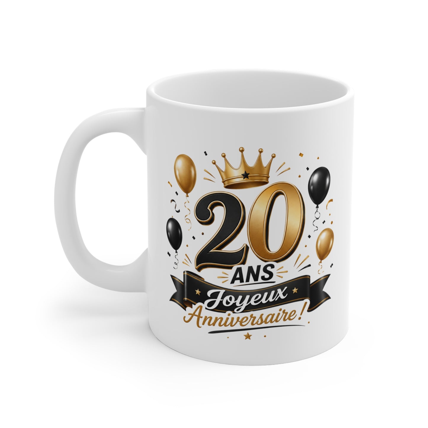 Mug Joyeux 20 Ans – Tasse Anniversaire 20 Ans – Cadeau Original pour Femme Homme – Idée Cadeau 20e Anniversaire