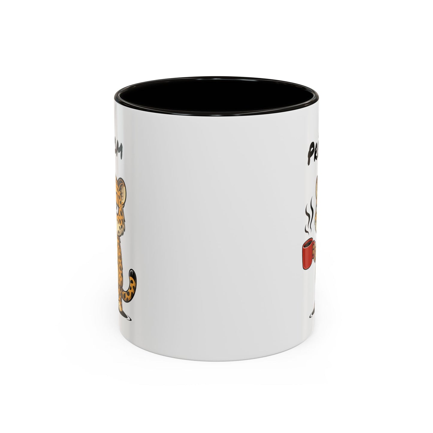Mug Léopard Fatigué Personnalisable 325ml – Tasse Café Humour Animal Sauvage Drôle Réveil Difficile