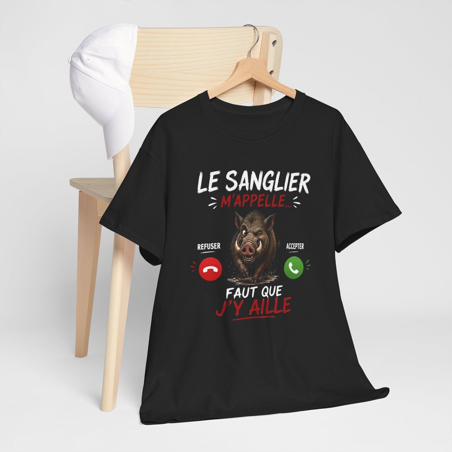 Tee-Shirt Le Sanglier M’Appelle Faut Que J’Y Aille – Cadeau Humour Chasseur Homme Femme Adulte