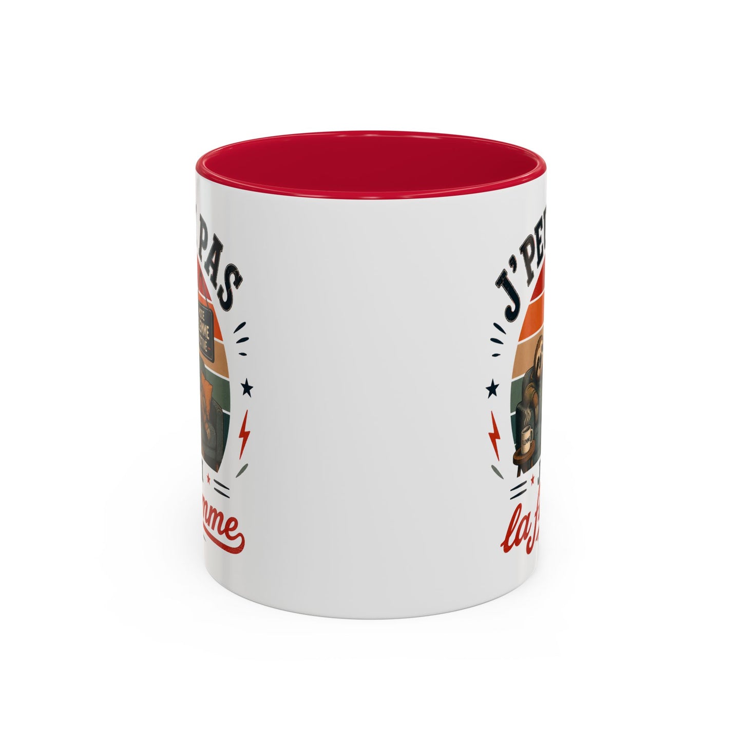 Tasse J’Peux Pas J’Ai La Flemme – Mug Humour Vintage avec Paresseux – Cadeau Drôle Homme Femme 325ml