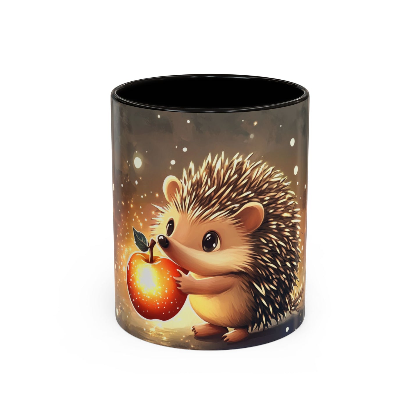 Mug Hérisson Kawaii – Tasse Hérisson Mignon avec Pomme Lumineuse – Cadeau Animal Cute 325ml