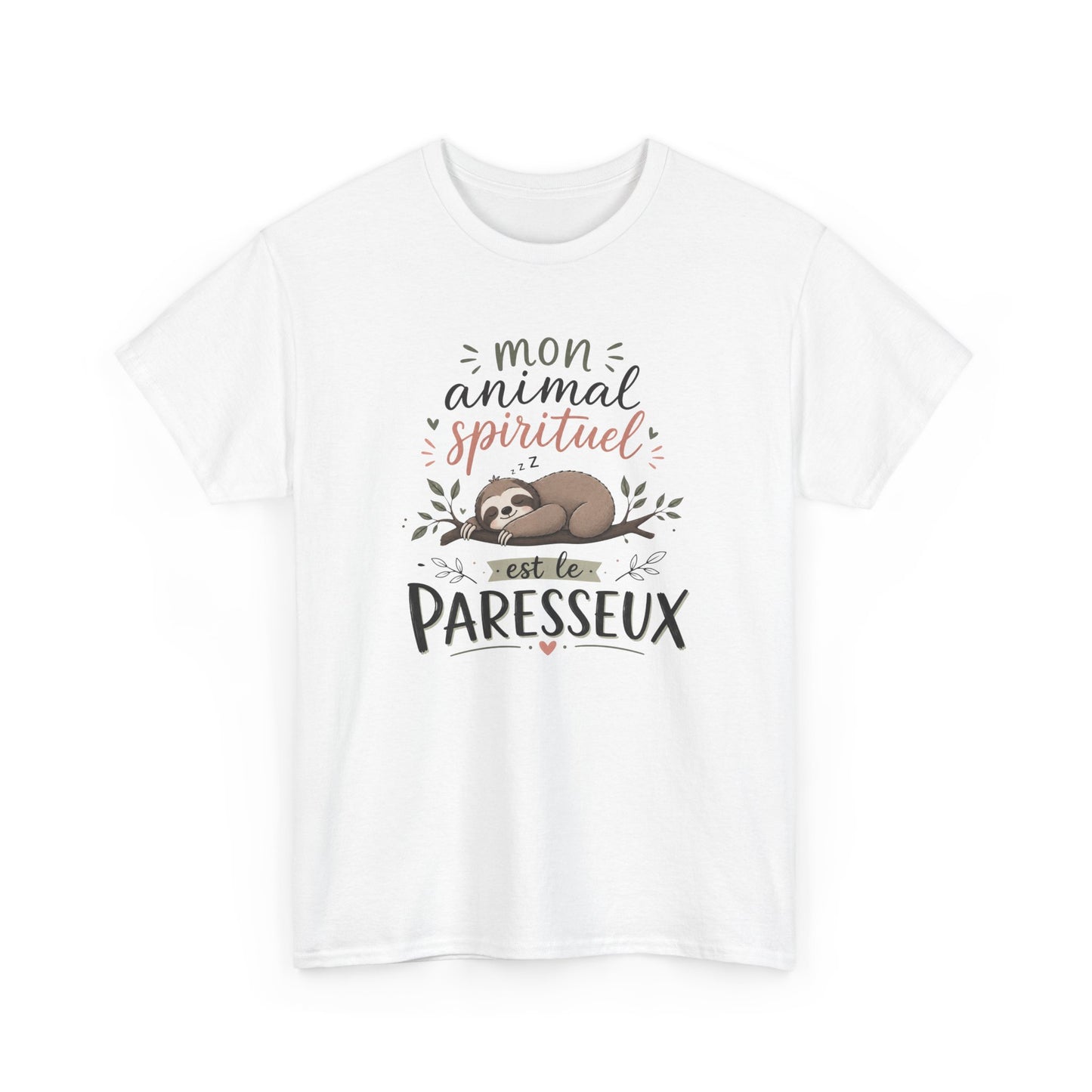 Tee-Shirt Mon Animal Spirituel est le Paresseux – Cadeau Humour Animal Mignon Homme Femme