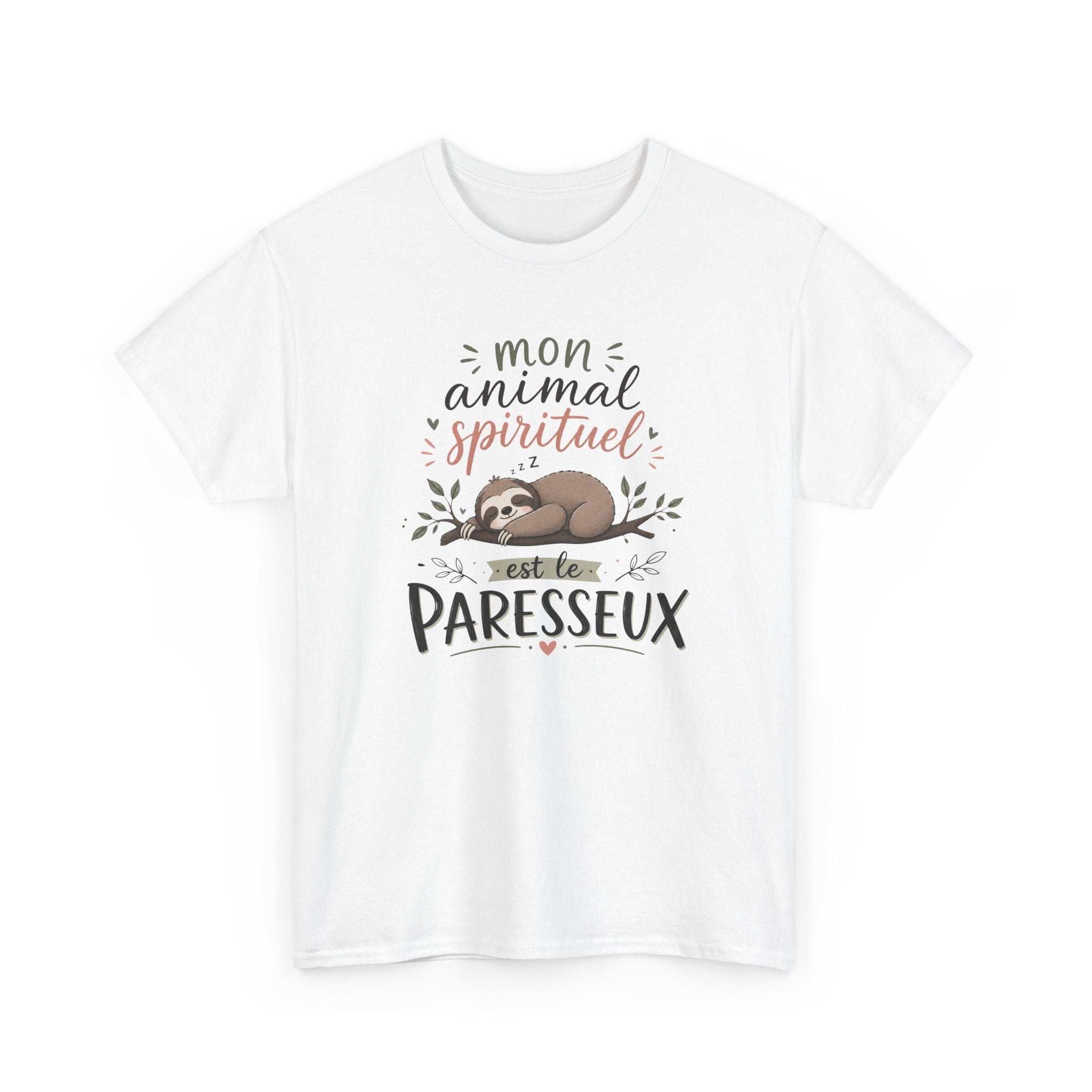 Tee-Shirt Mon Animal Spirituel est le Paresseux – Cadeau Humour Animal Mignon Homme Femme