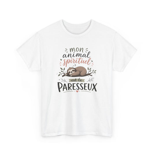 Tee-Shirt Mon Animal Spirituel est le Paresseux – Cadeau Humour Animal Mignon Homme Femme