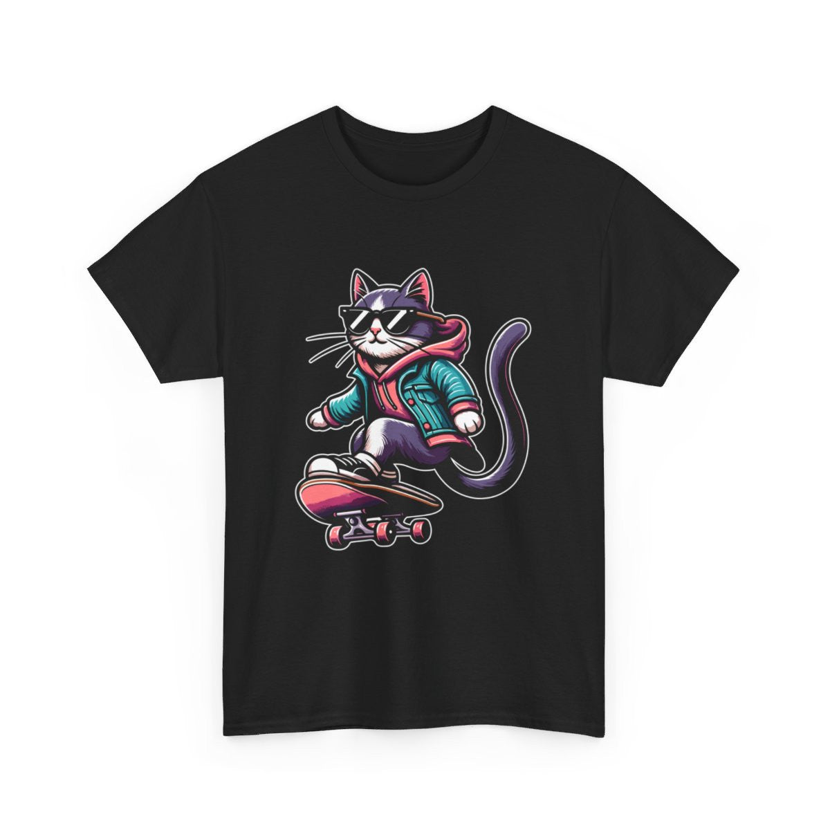 Tee shirt Chat Skateboard pour Homme et Femme