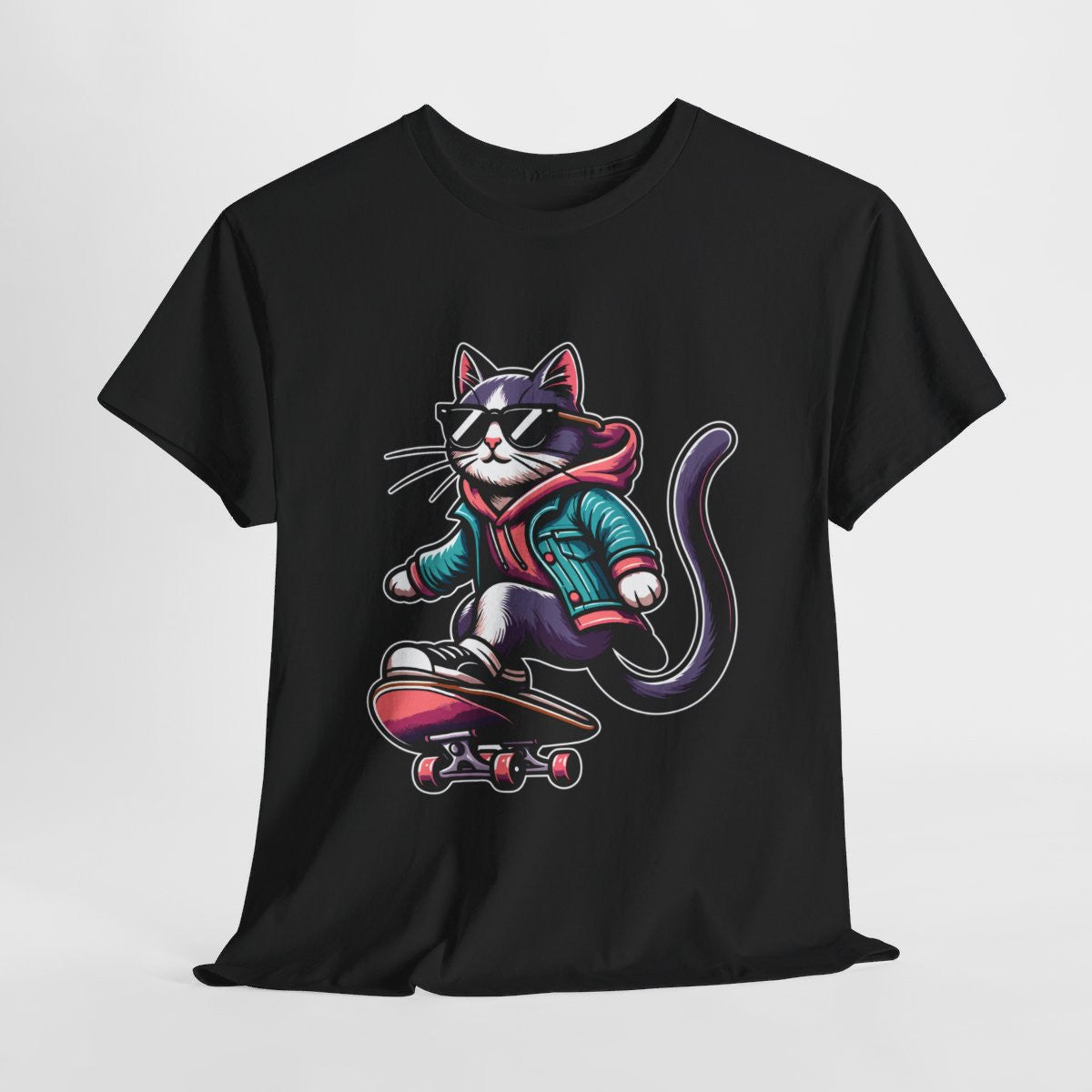 Tee shirt Chat Skateboard pour Homme et Femme