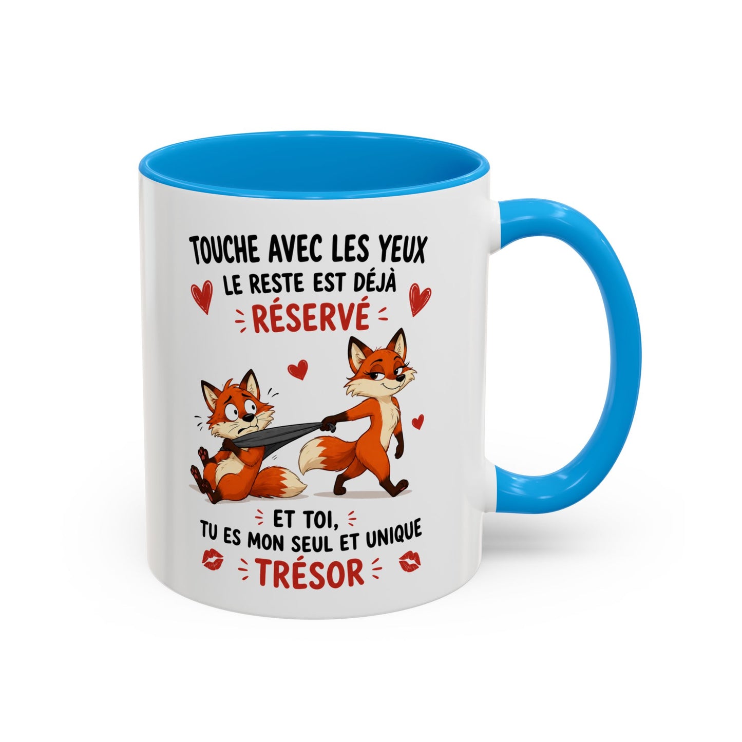 Tasse Renard Couple Humour – Mug Animaux Amoureux Drôle – Cadeau Couple Original 325ml