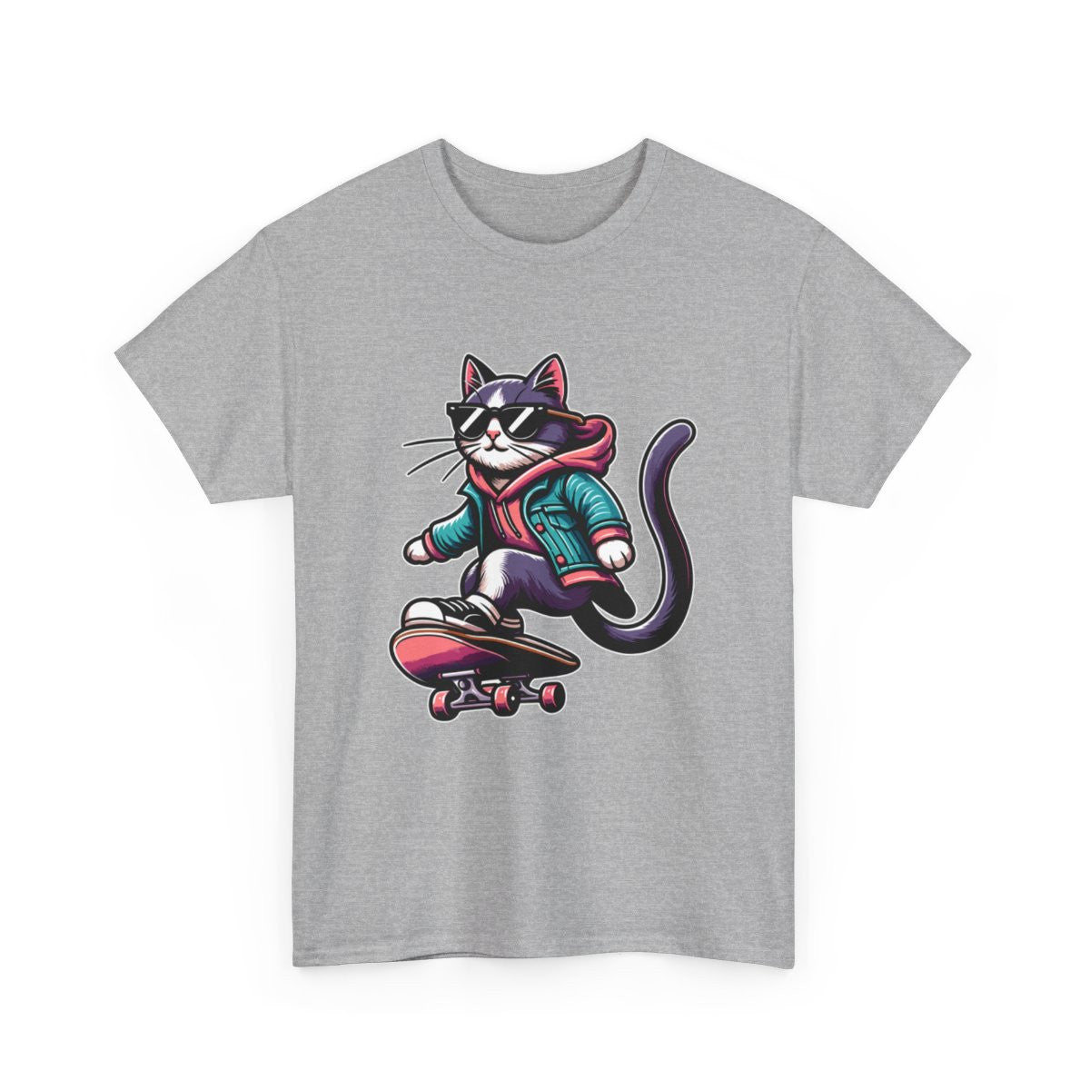 Tee shirt Chat Skateboard pour Homme et Femme