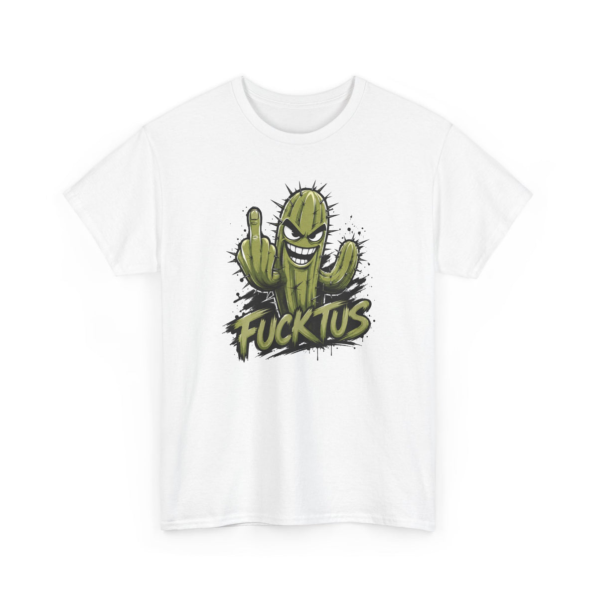 Tee Shirt Humour Homme – Cactus Fucktus Doigt d’Honneur – T-Shirt Drôle Provocateur Cadeau Homme