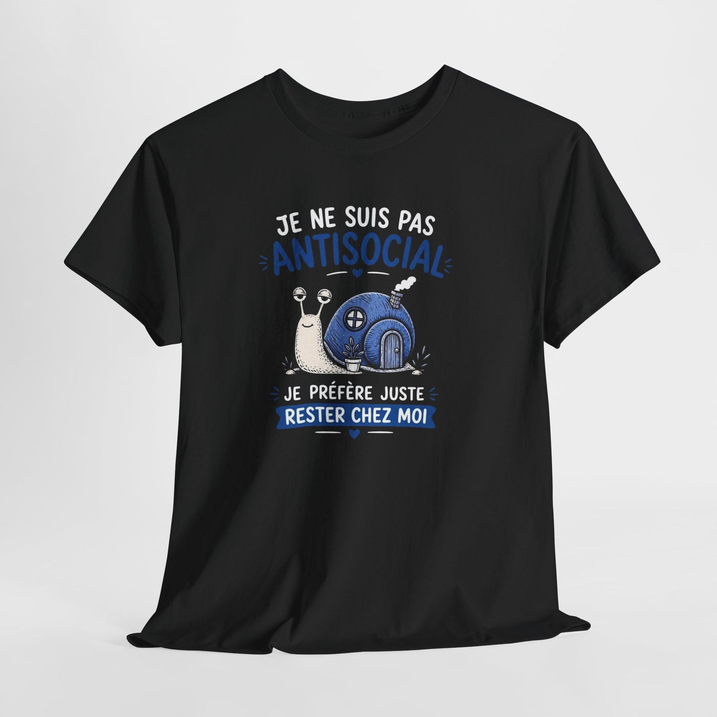 T-Shirt Humour Introverti Je Ne Suis Pas Antisocial – Rester Chez Moi – Tee Shirt Drôle Homme Femme