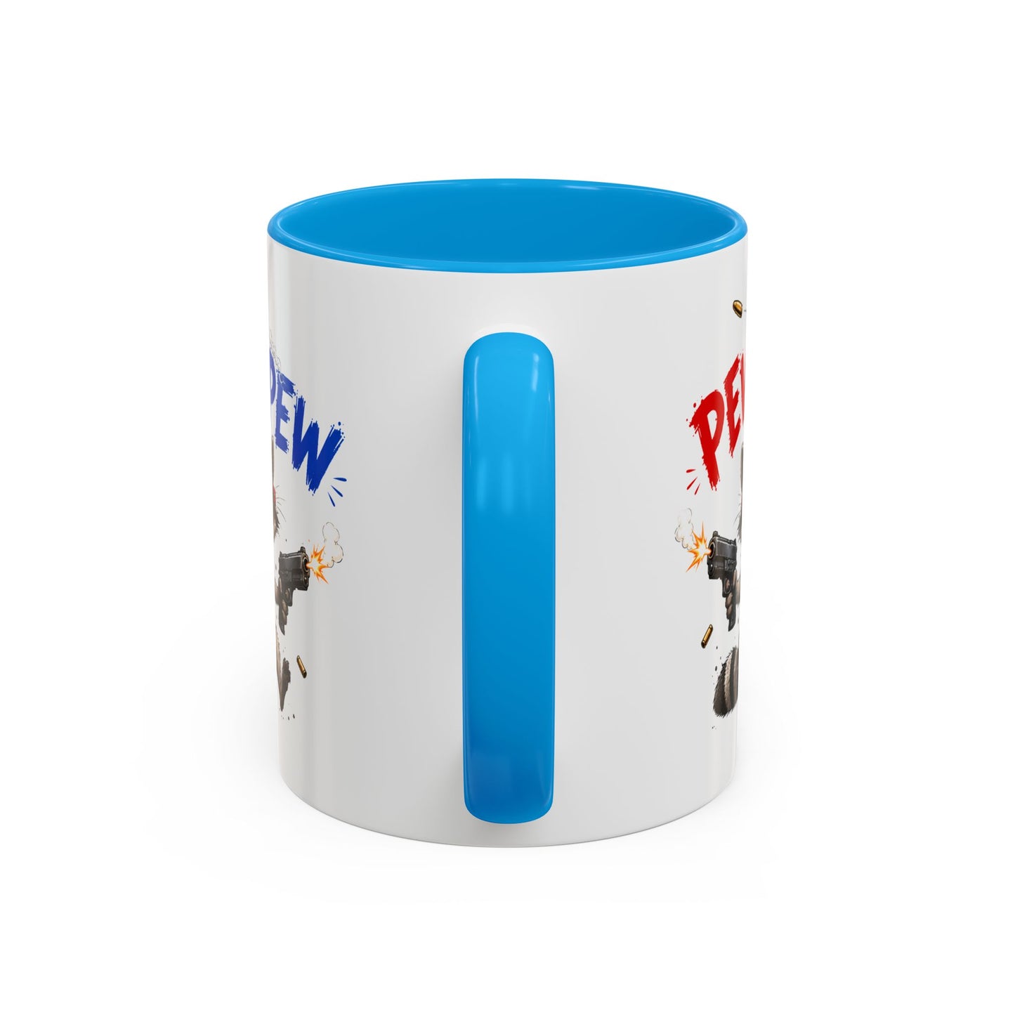 Tasse Pew Pew – Mug  Animal Raton Laveur Humour – Cadeau Drôle Homme Femme 325ml