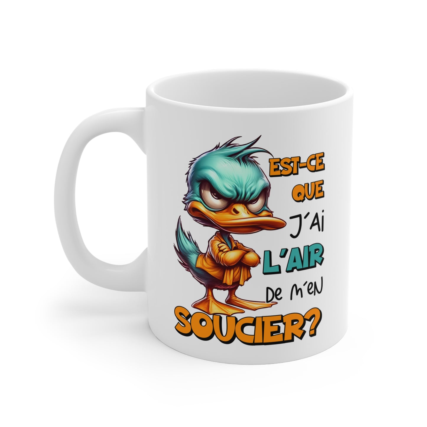 Tasse Est-Ce Que J’Ai L’Air De M’en Soucier – Mug Humour Canard Sarcastique – Cadeau Homme Femme 325ml