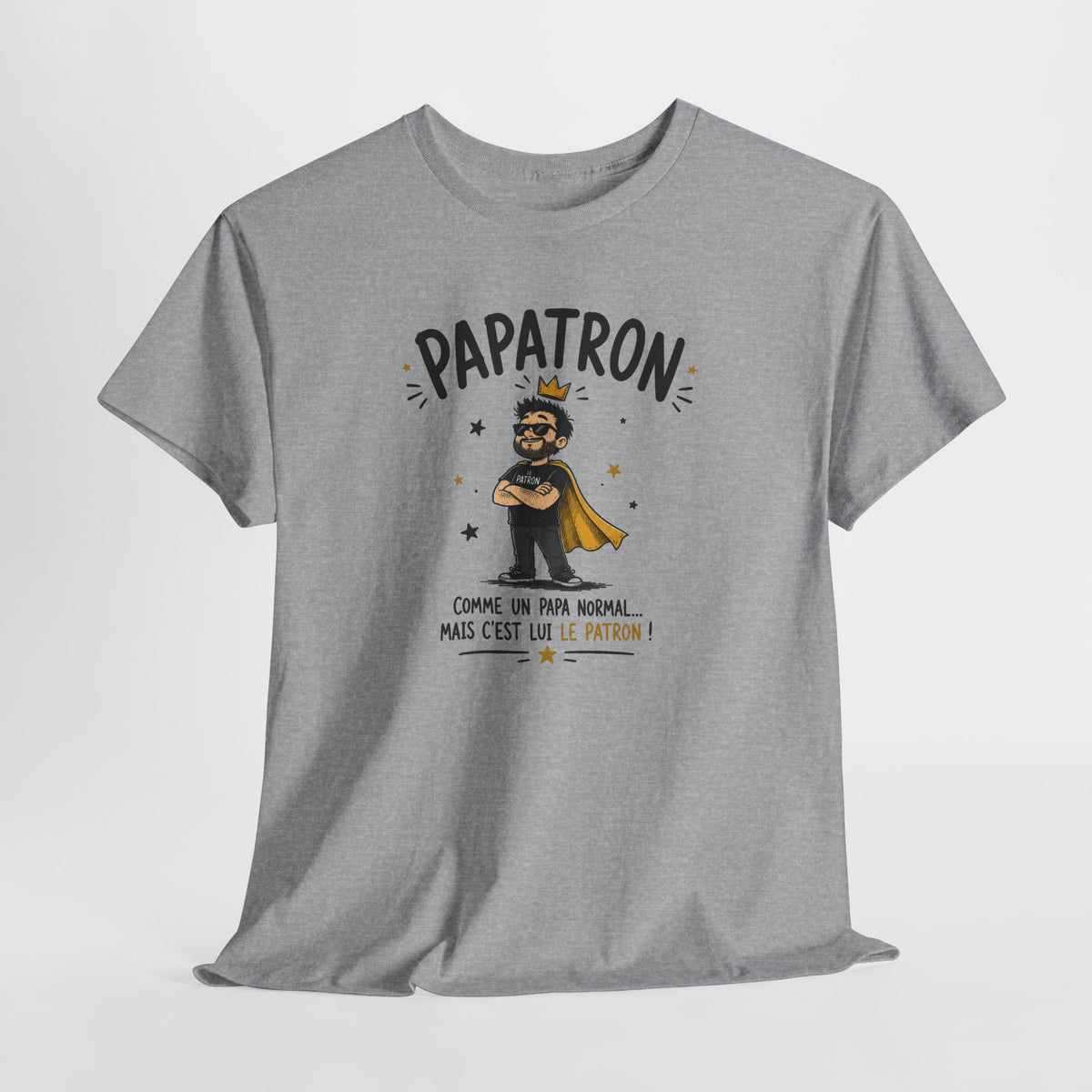 Tee Shirt Papa Homme – Papatron Comme un Papa Normal Mais C’est Lui le Patron – T-Shirt Humour Cadeau Original