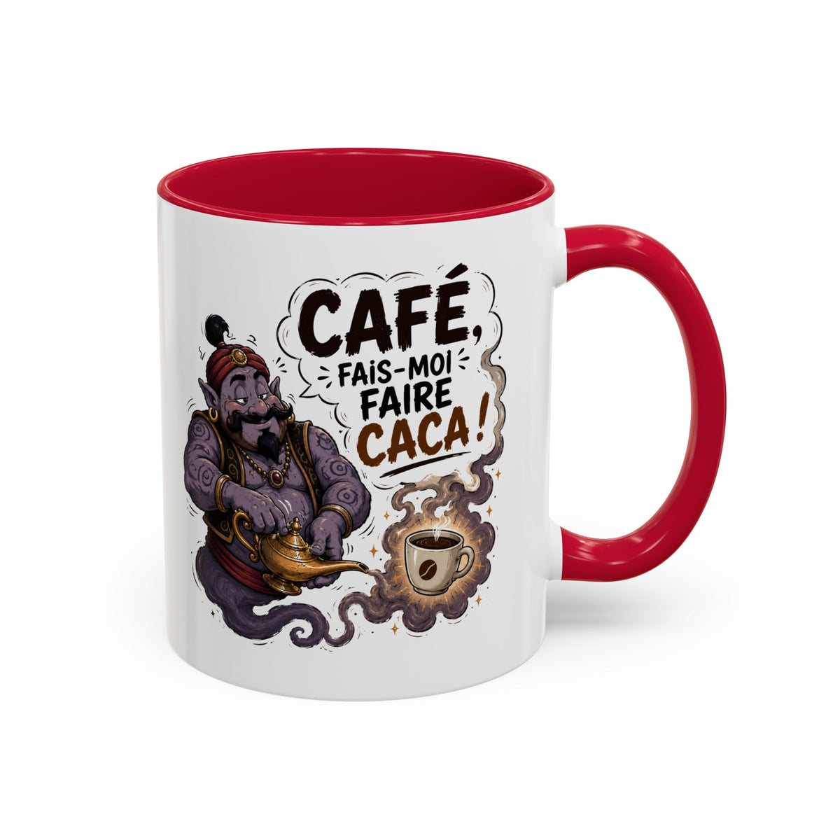 Mug Café Humour – Café Fais-Moi Faire Caca – Tasse Drôle avec Génie – Cadeau Original Homme et Femme Amateur de Café