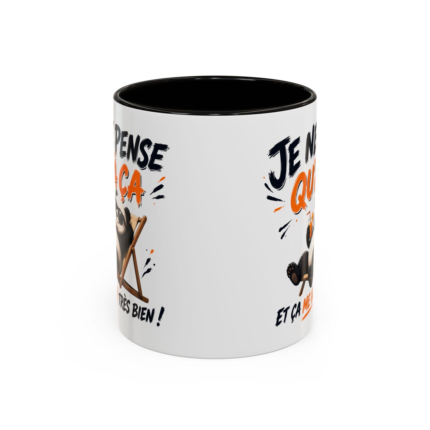 Tasse Je Ne Pense Qu’à Ça – Mug Panda Relax et Humour – Cadeau Original Détente 325ml