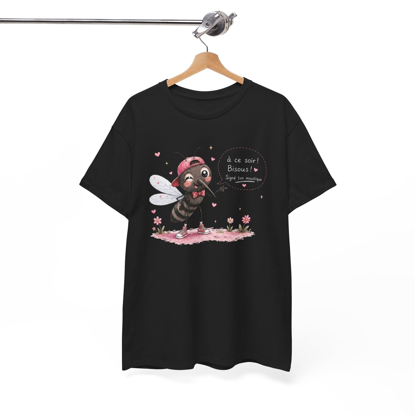 Tee-Shirt Humour À Ce Soir Bisous Signé Ton Moustique – Cadeau Drôle Homme Femme – Design Original