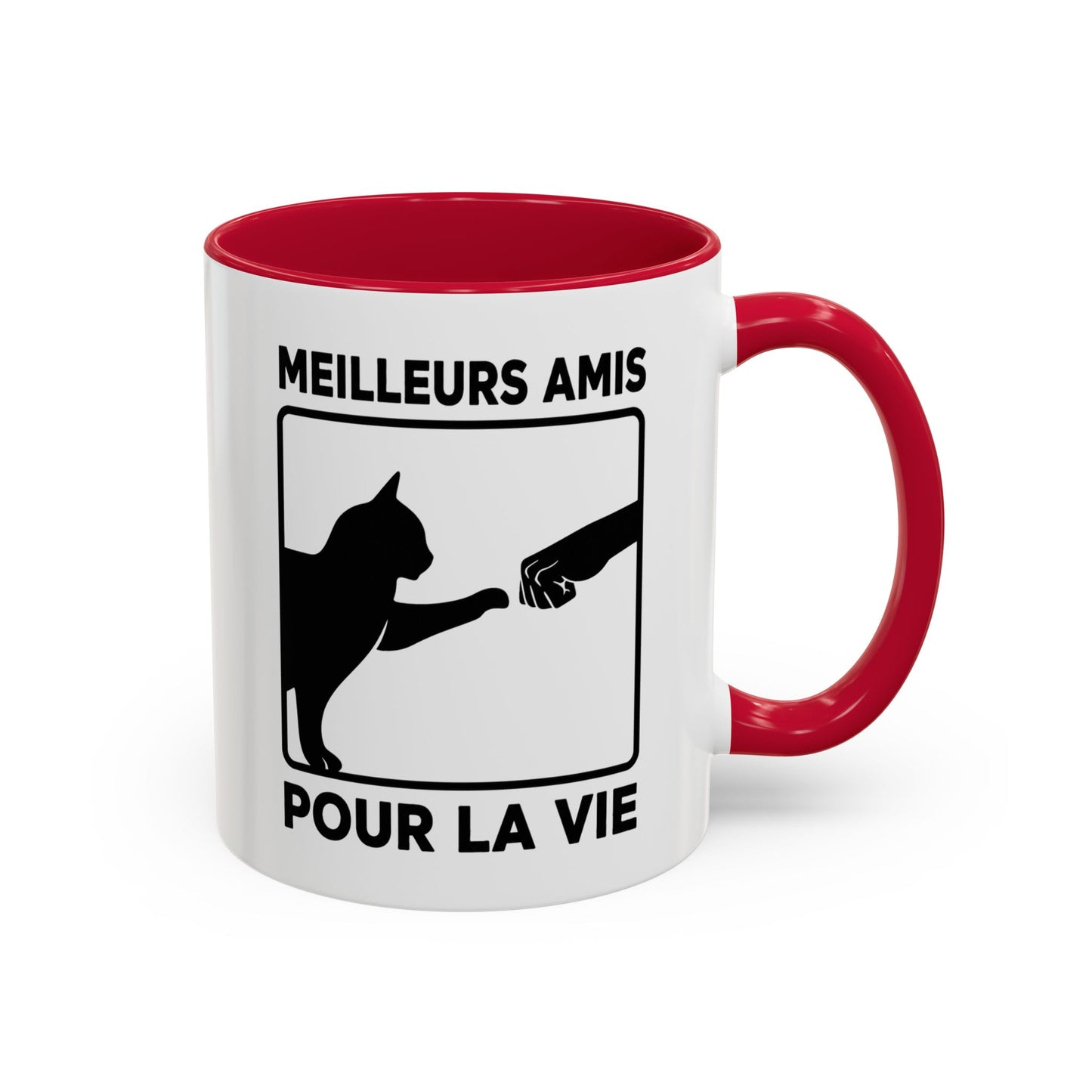 Tasse Chat Homme et Femme – Meilleurs Amis pour la Vie – Mug Amitié Chat et Humain – Cadeau Original pour Amoureux des Chats – 325 ml